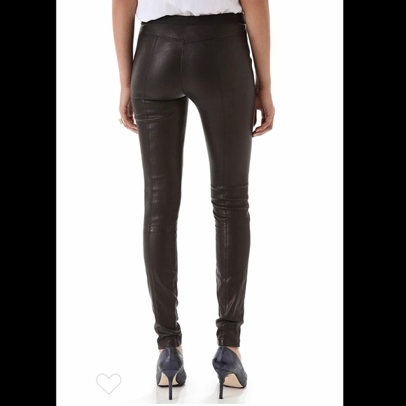 Theory 100% Leather Pants Lambskin Skinny Leggings, Purple - Picture 10 of 10